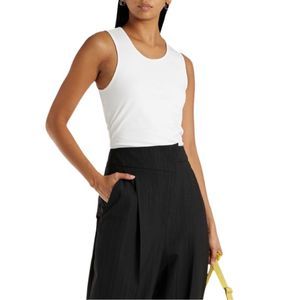 ATM Anthony Thomas Melillo Ruched Pima Cotton-Blend Jersey Tank - Size Large